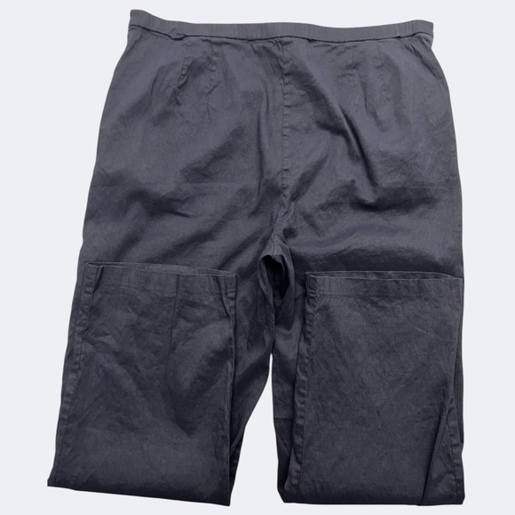 Eileen Fisher Pants Women PL Black Tapered Linen Viscose Minimalist Timeless - Picture 4 of 16